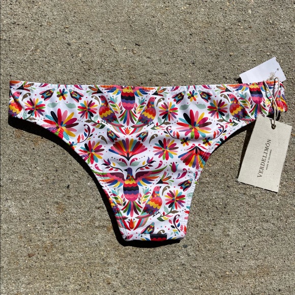 Verdelimon Womens Tunas Printed Low-Rise Swim Bottom size L - Picture 4 of 5